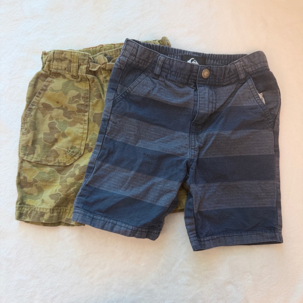 Tea Collection Quiksilver Shorts Bundle Kids Size 3 3T Camo Blue Excellent Set